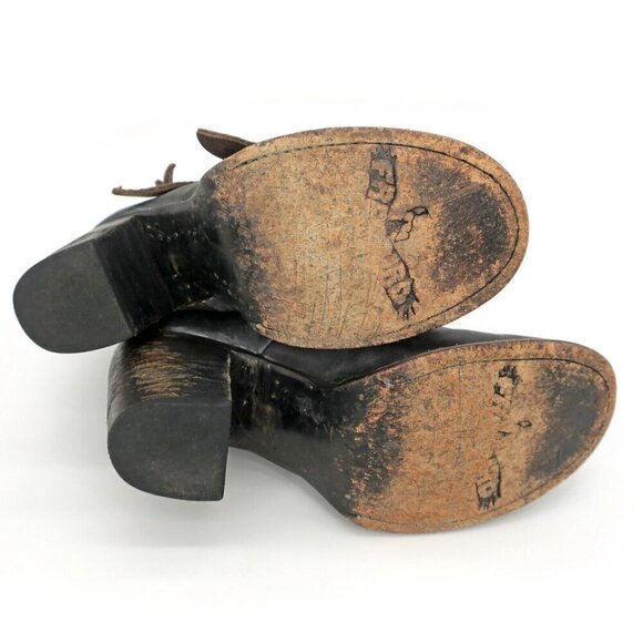 Freebird by Steven Bates Leather Booties Ankle Boots Distressed Buckles 8M - Picture 8 of 9